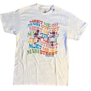 Disneyland Mickey & Minnie "Meet Me on Main Street" Graphic T-Shirt // Large